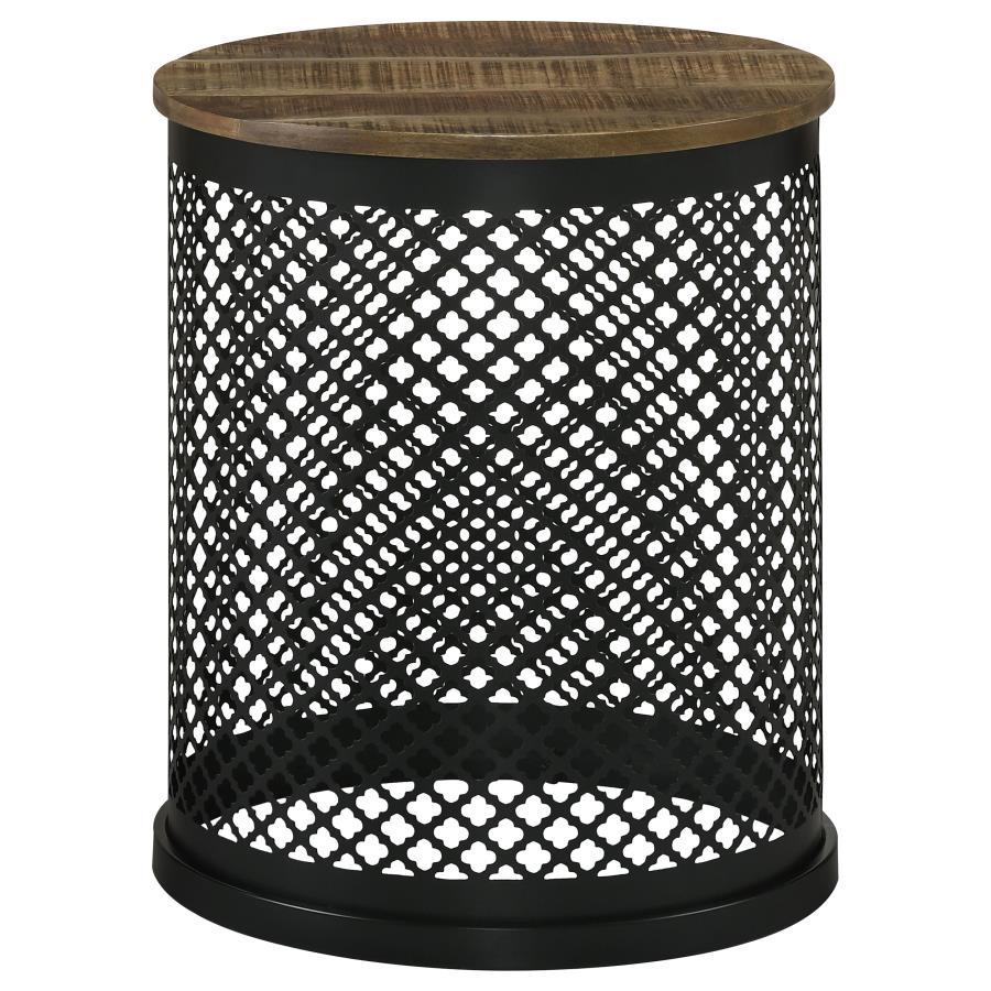 Aurora - Round Drum Base Accent Side Table