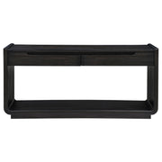 Leandro Modern Two-Drawer Burnished Black Ash Veneer Sofa Console Table