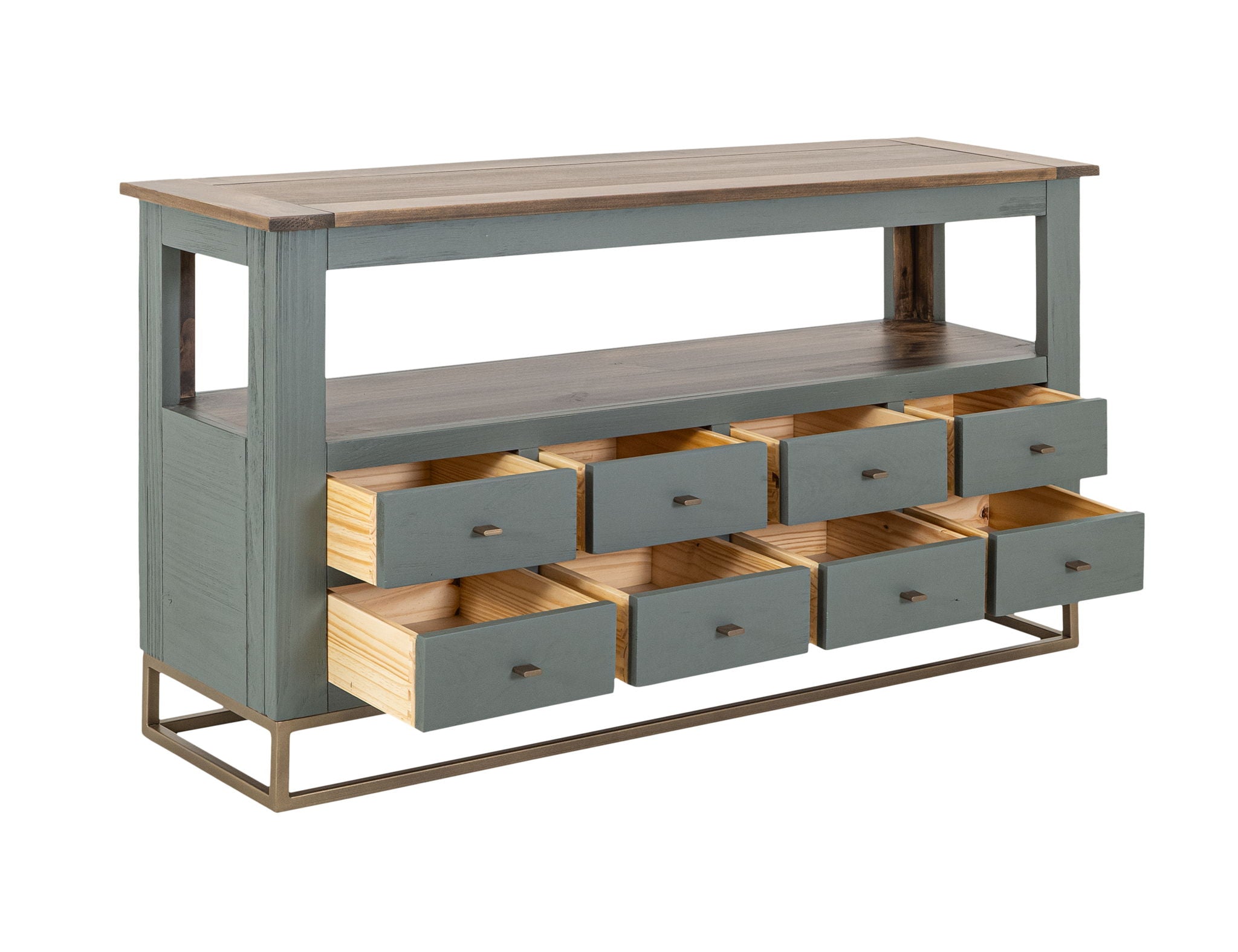 Timber Chairside Table in Forest Green