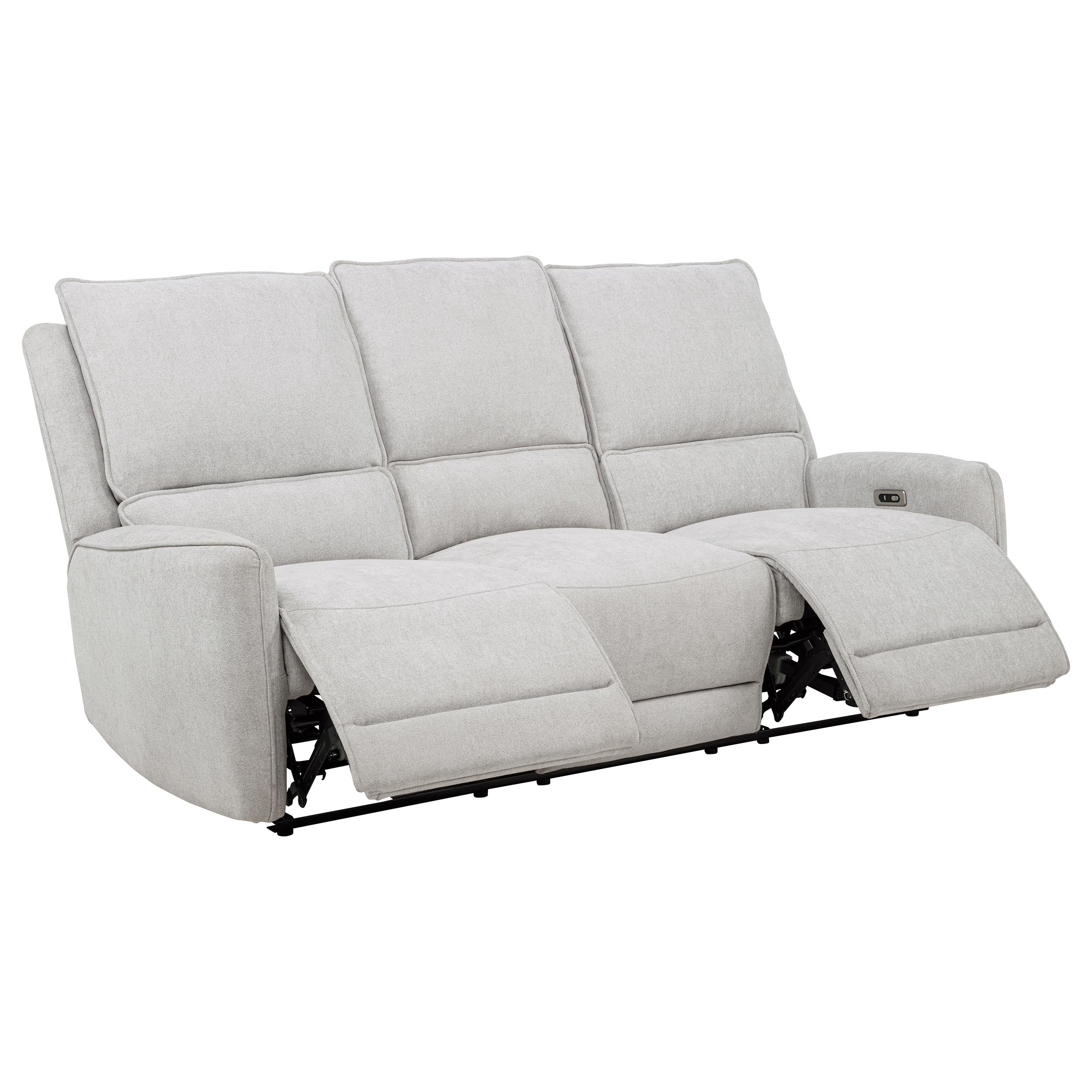 Sylmar Transitional 3-Piece Power Reclining Sofa Set in Dove Grey Chenille