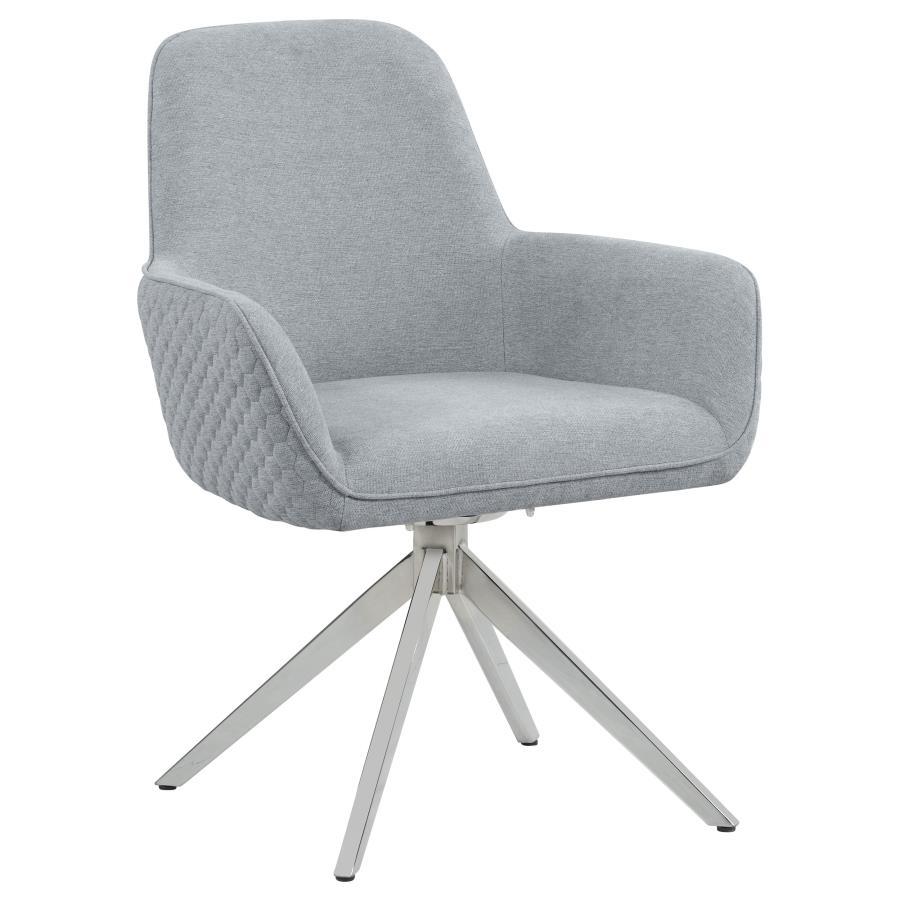 Abby Fabric Swivel Dining Arm Chair