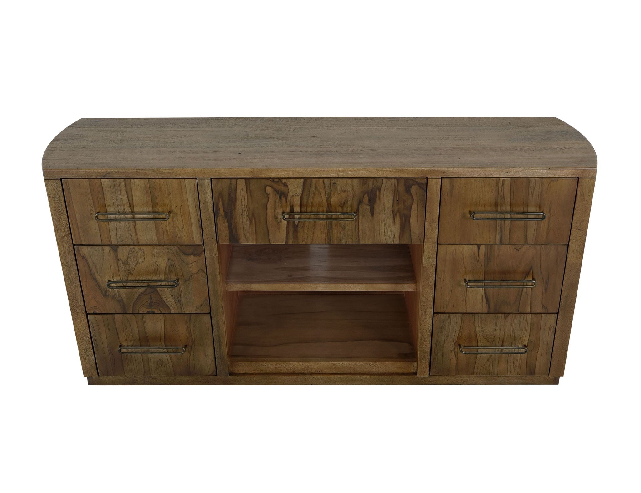 Balam 7-Drawer Console in Barrel Brown