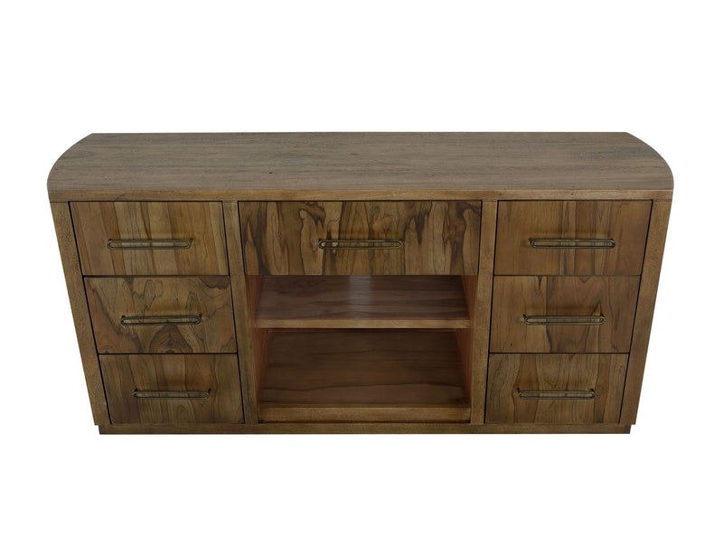 Balam 7-Drawer Console in Barrel Brown