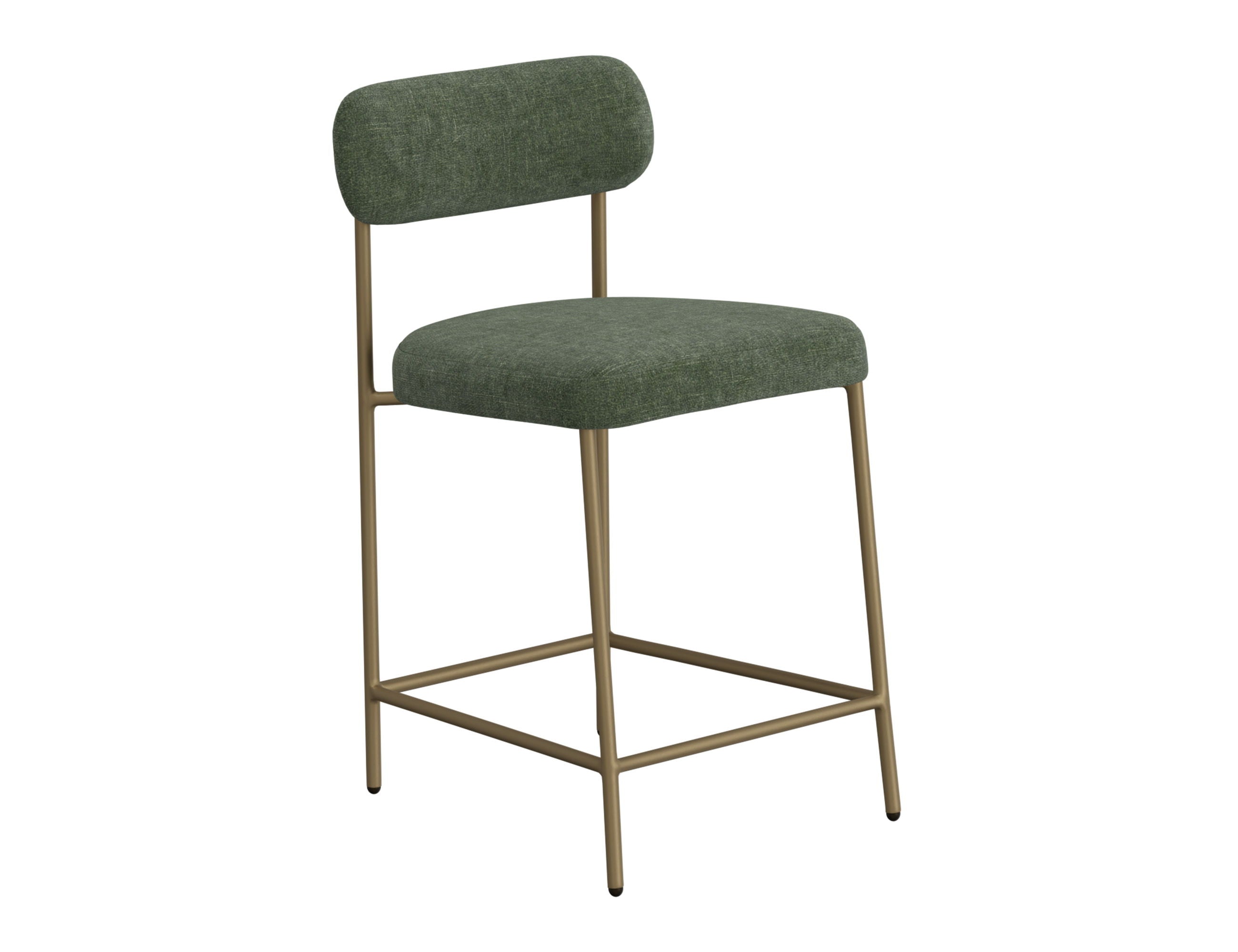 Upholstered Barstools with Wooden Frame & Metal Base - Seating - Bar Stool