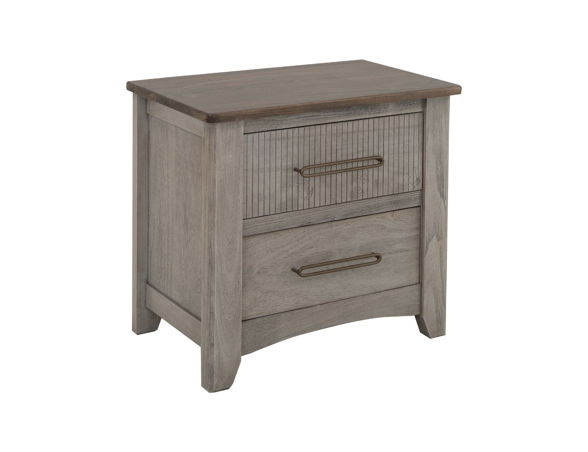 Ridge Nightstand Sand Brown – 2 Drawer Nightstand