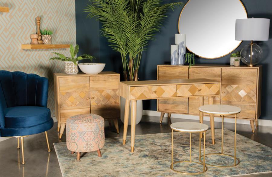 Alyssum 3-Door Mango Wood Accent Cabinet