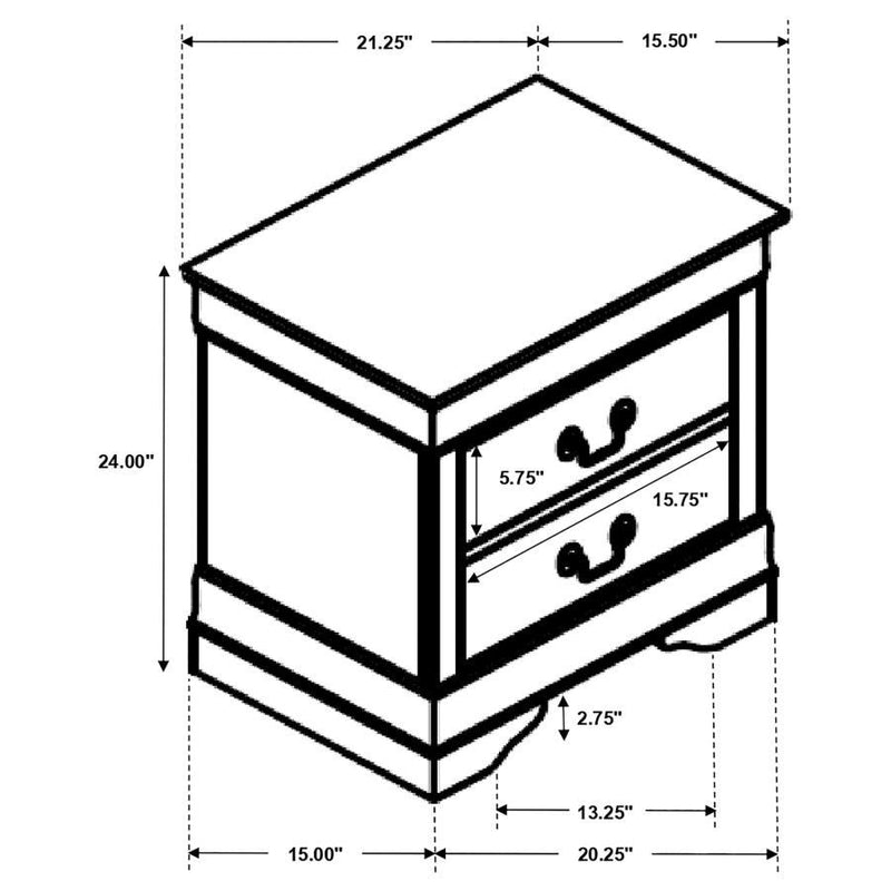 Louis Philippe Two-Drawer Nightstand