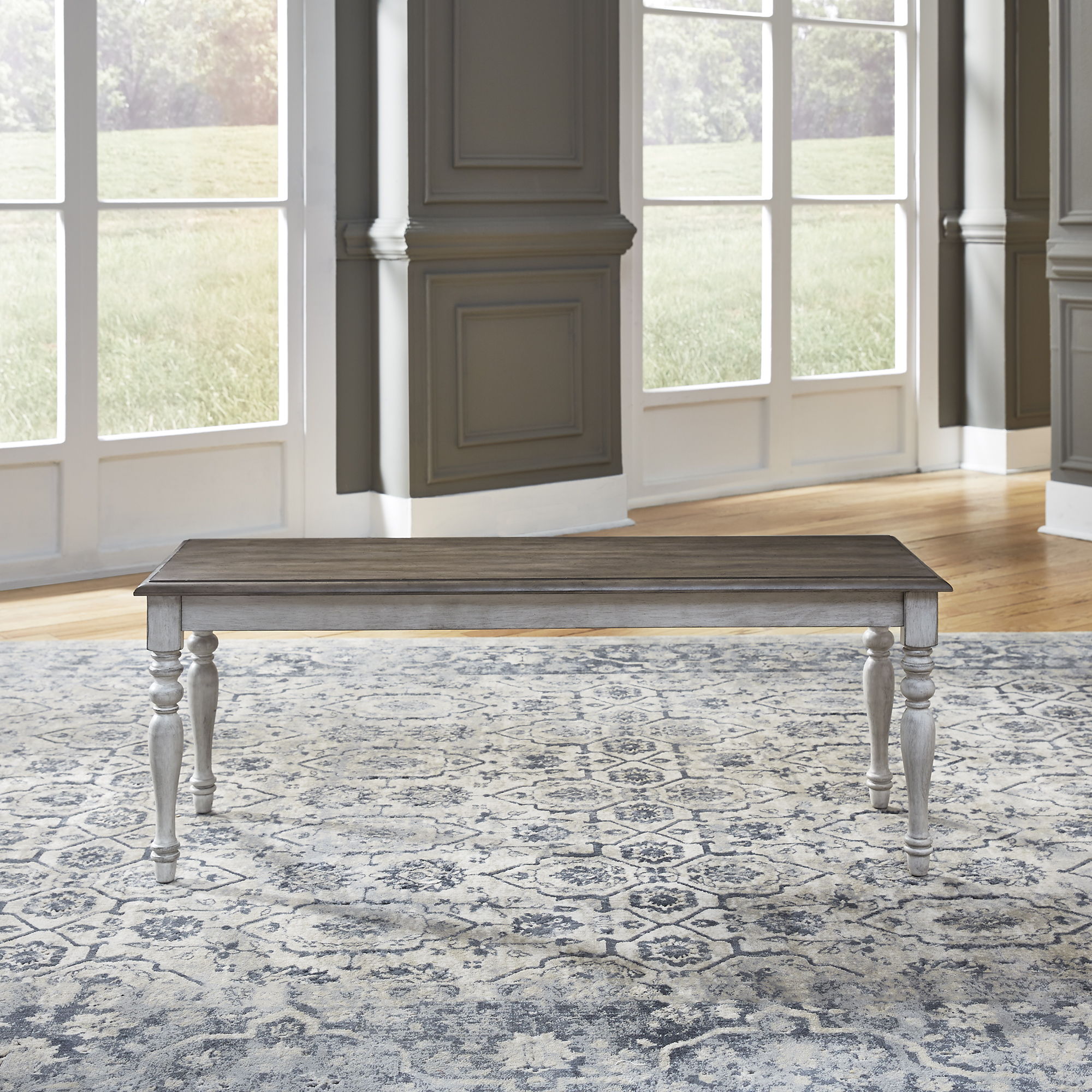 Ocean Isle Bench with Two-Tone Finish, Fully Wooden Seat