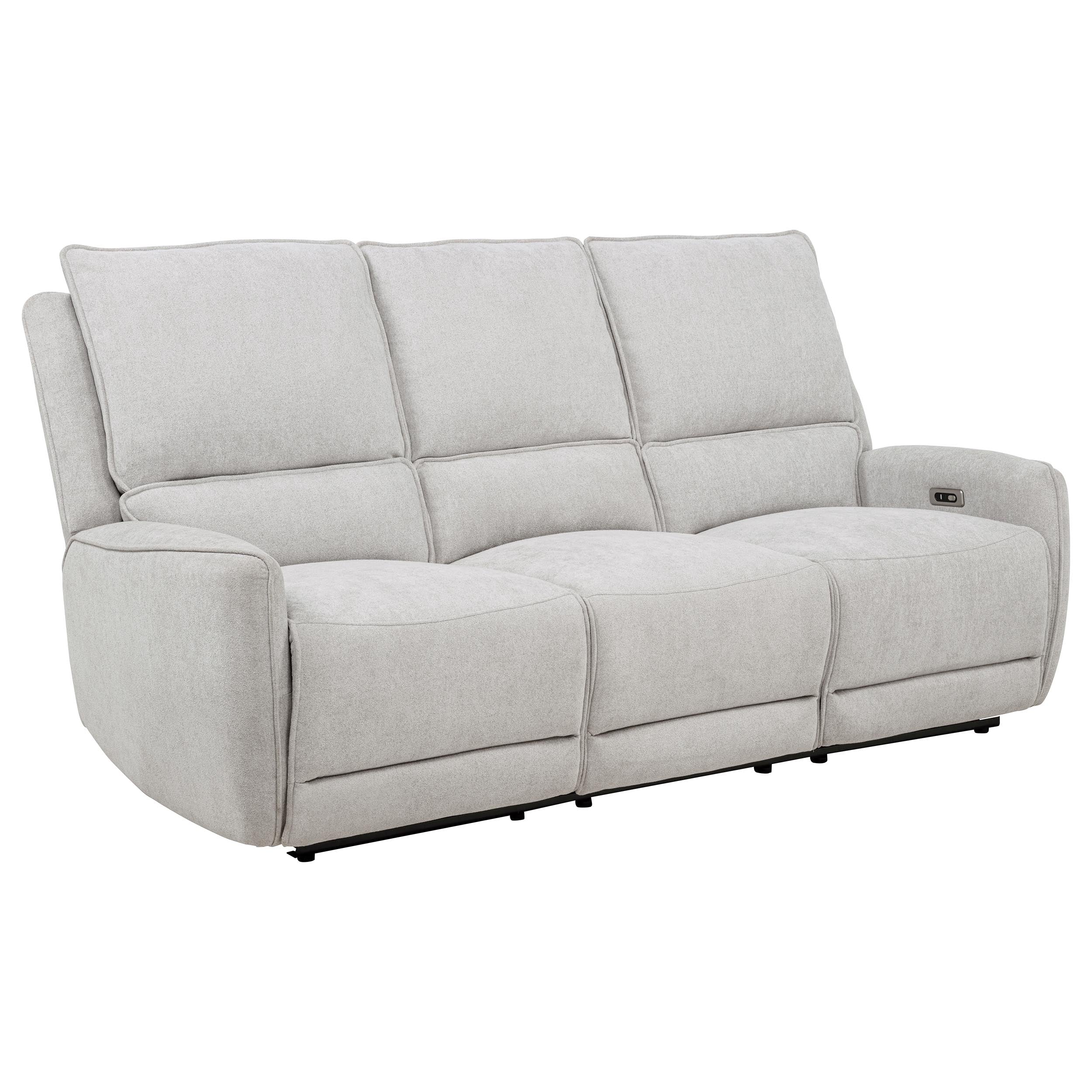 Sylmar Transitional 3-Piece Power Reclining Sofa Set in Dove Grey Chenille