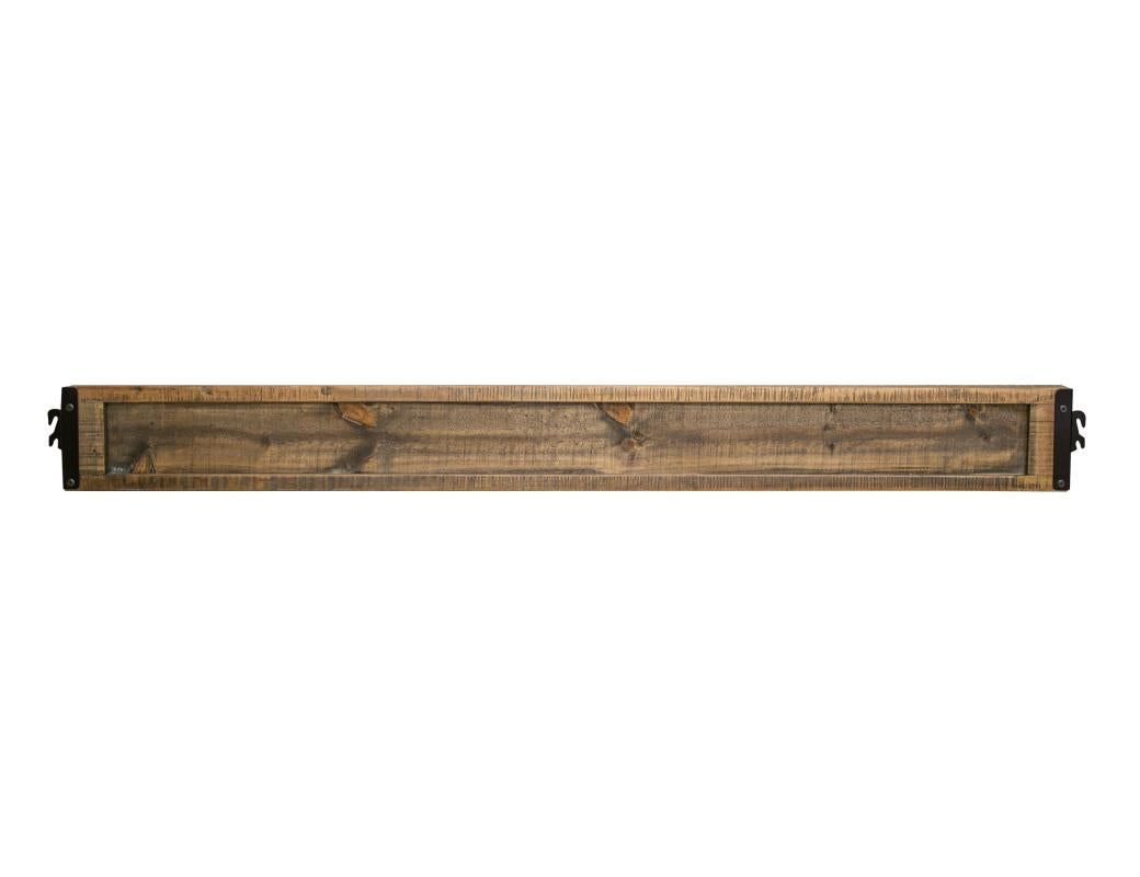 Rustic Brown Pine Bed Rails with Multi-Step Lacquer Finish