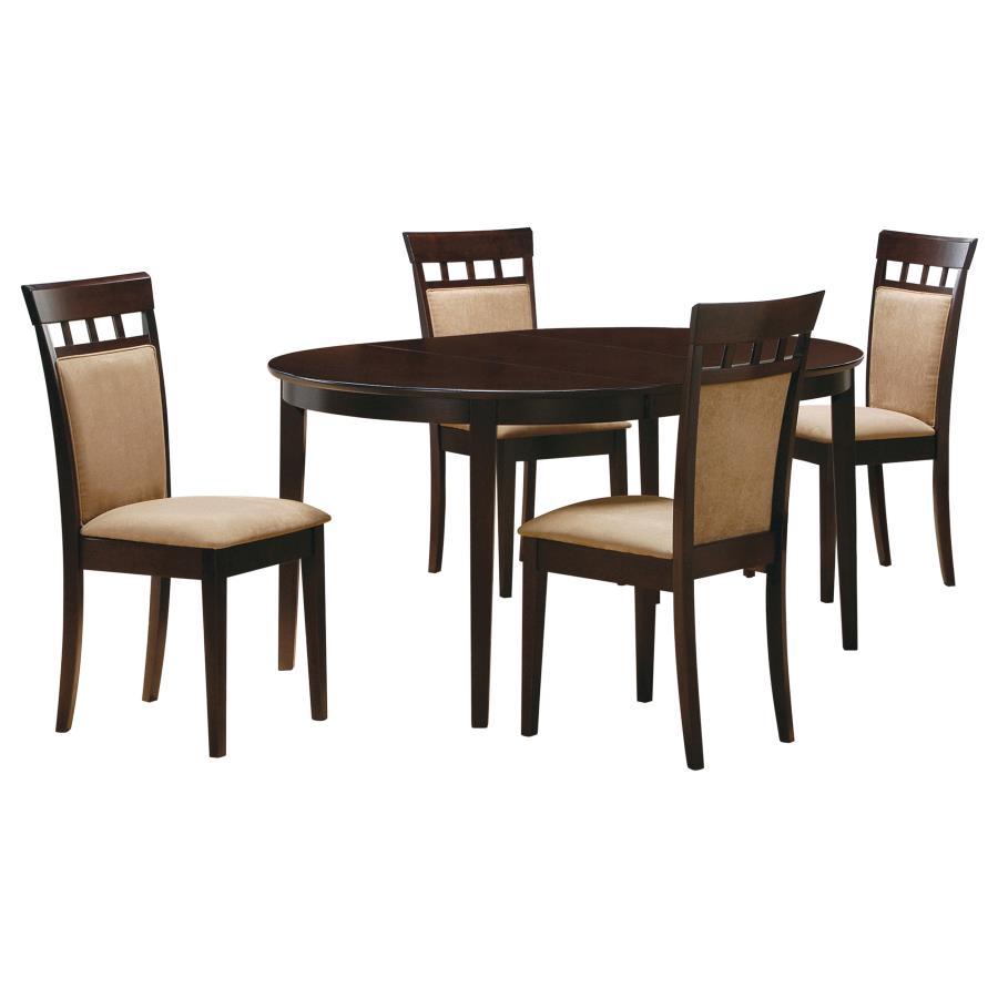 Gabriel Extension Leaf Dining Set with Dark Brown Table