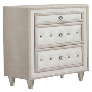 Antonella Upholstered 3-Drawer Nightstand