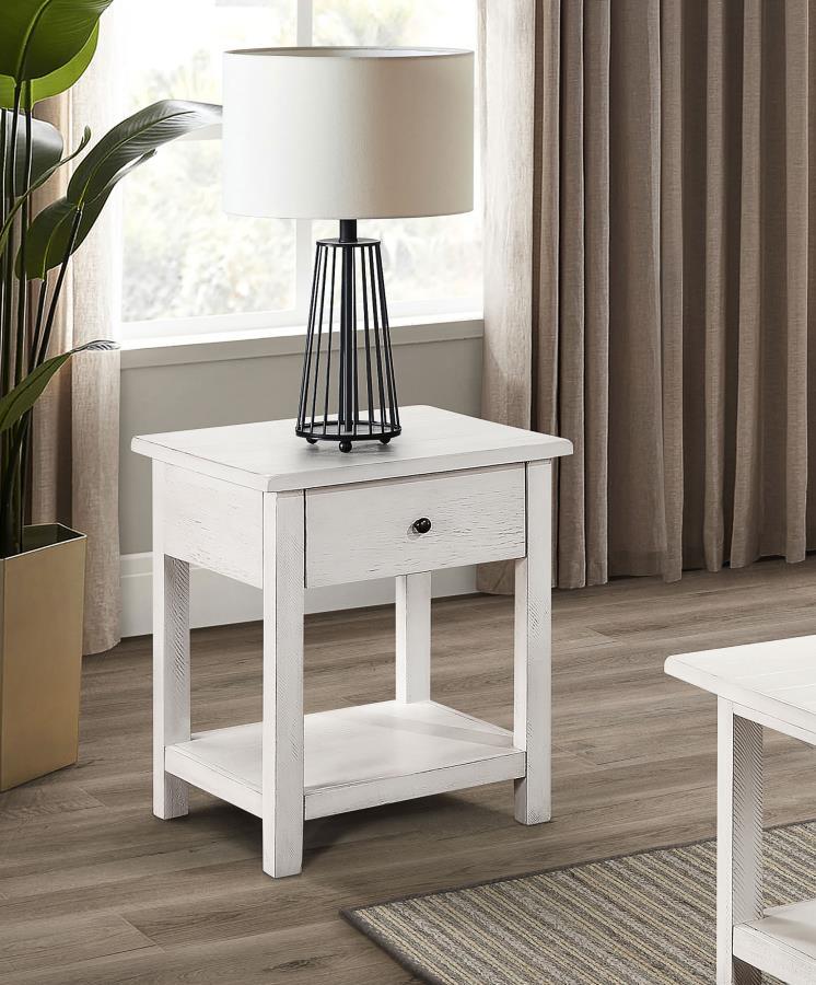 Payne 1-Drawer Wood End Table with Shelf