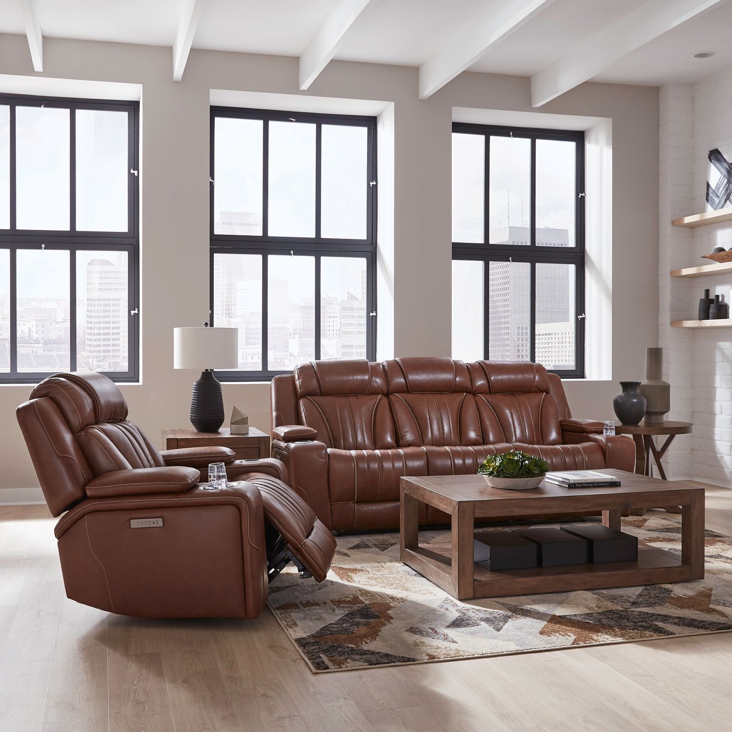 Caswell Sofa Set – Transitional Brown