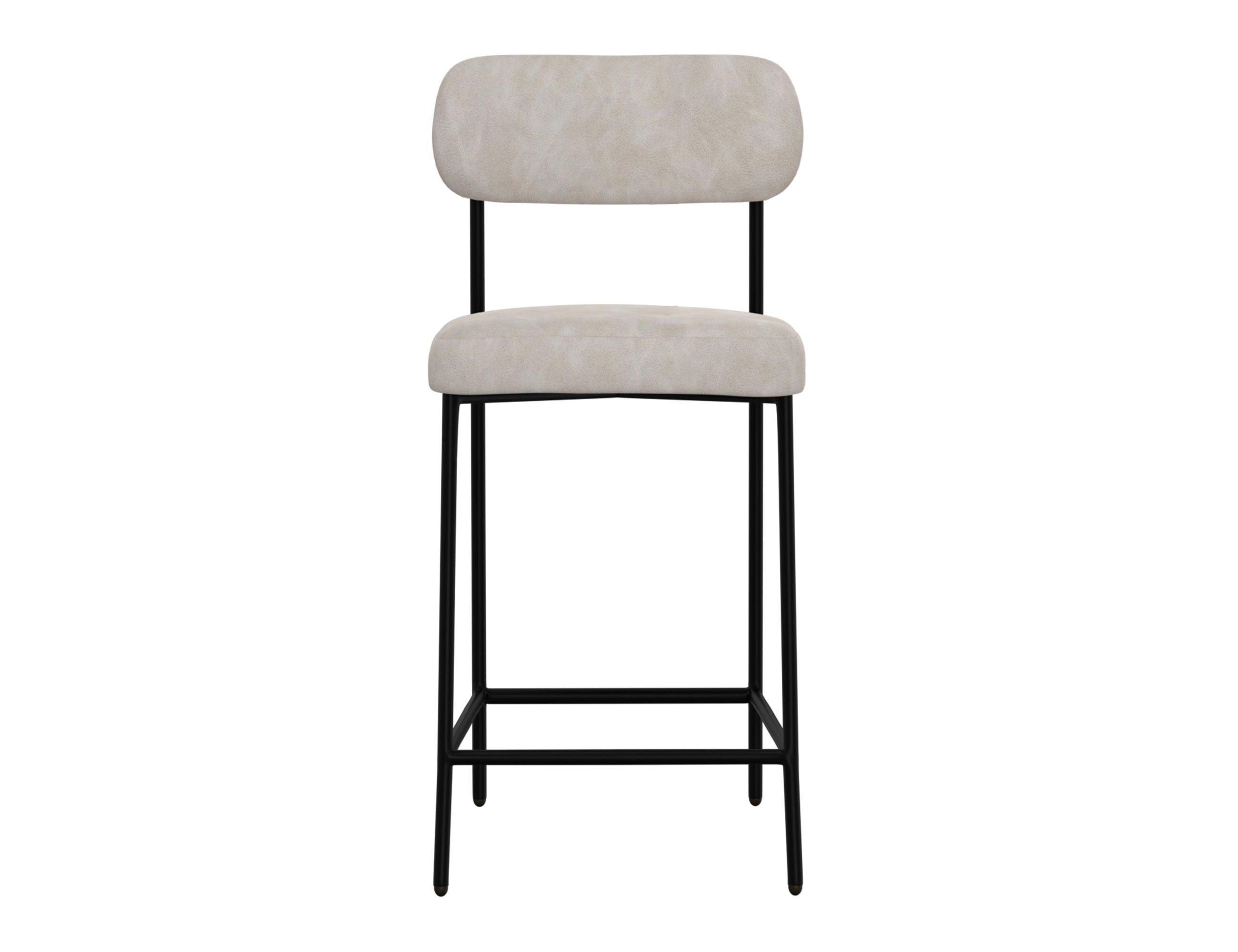 Upholstered Barstools with Wooden Frame & Metal Base - Seating - Bar Stool
