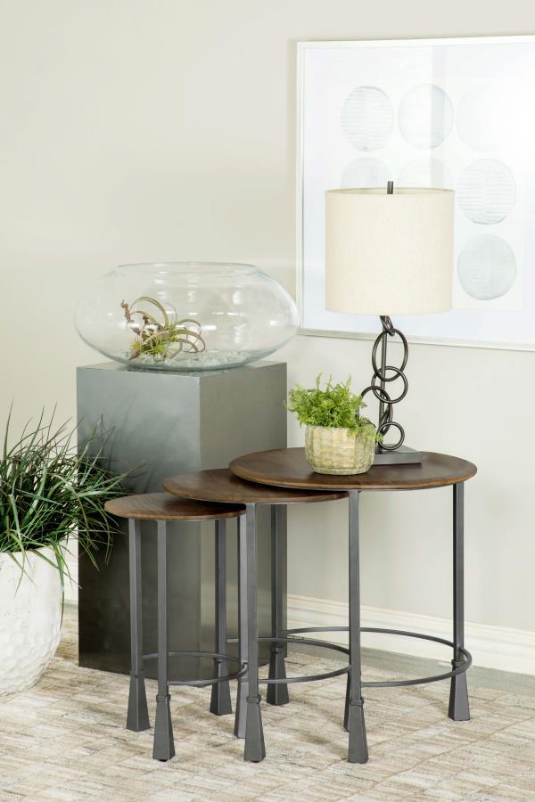 Deja 3 Piece Round Nesting Table Set