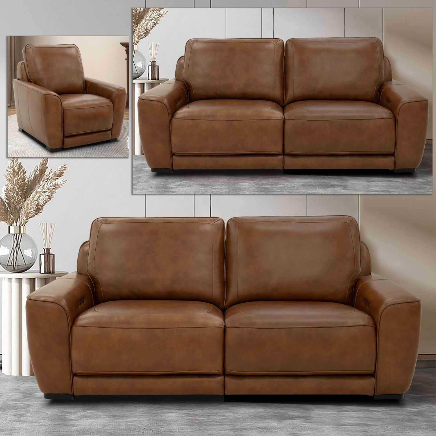 Blake Sofa Set – Transitional Brown
