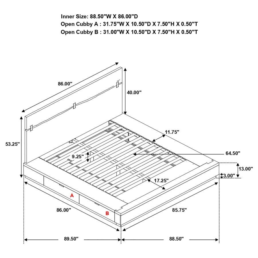 Winslow Wood Storage Panel Bed