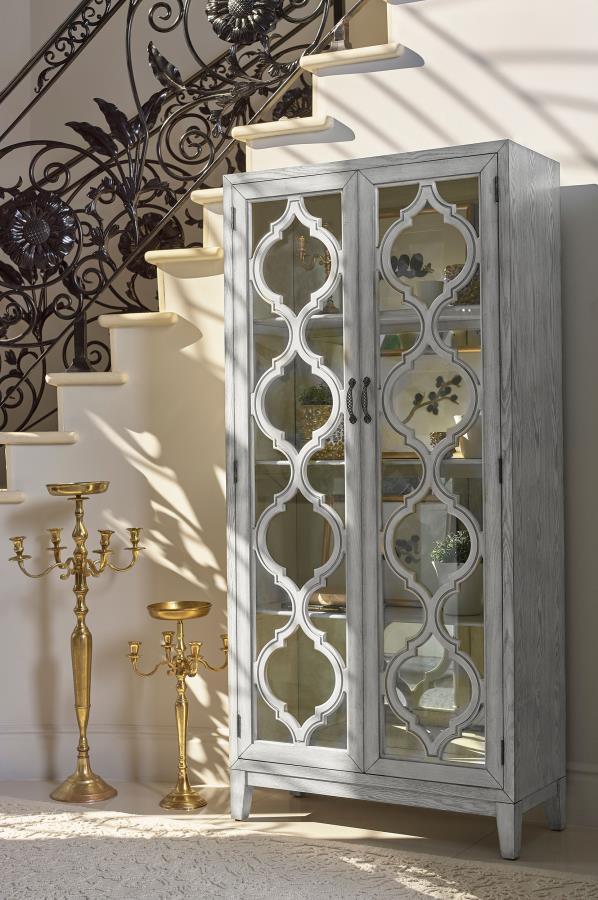 Mckellen - 2 Door Wood Trellis Tall Cabinet