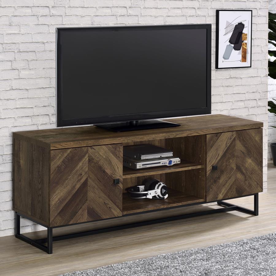 Myles 60" 2-Door Rustic Oak TV Stand
