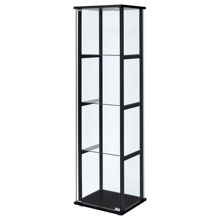 Cyclamen 4-Shelf Clear Glass Curio Display Cabinet