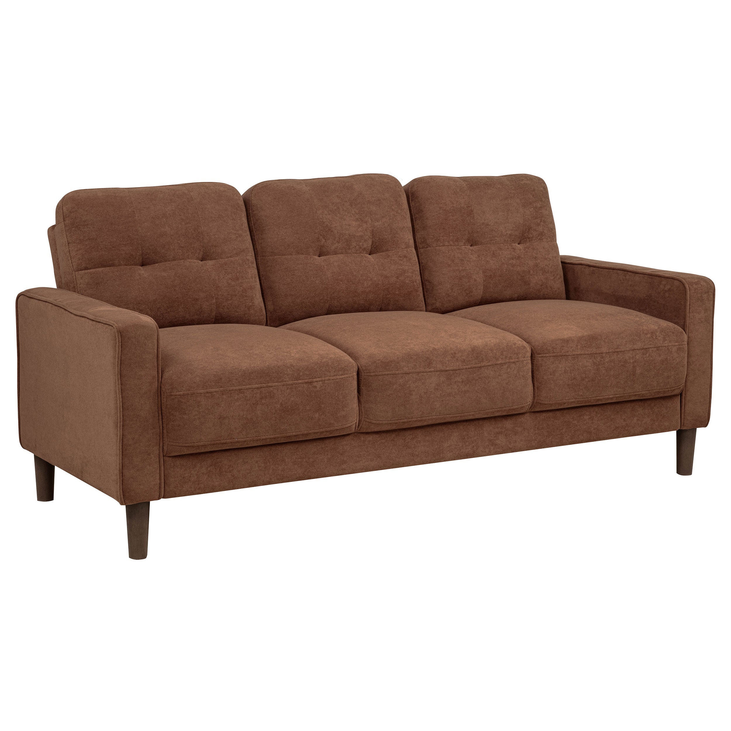 Bowen II Transitional Rust Fabric 2-Piece Sofa and Loveseat Set