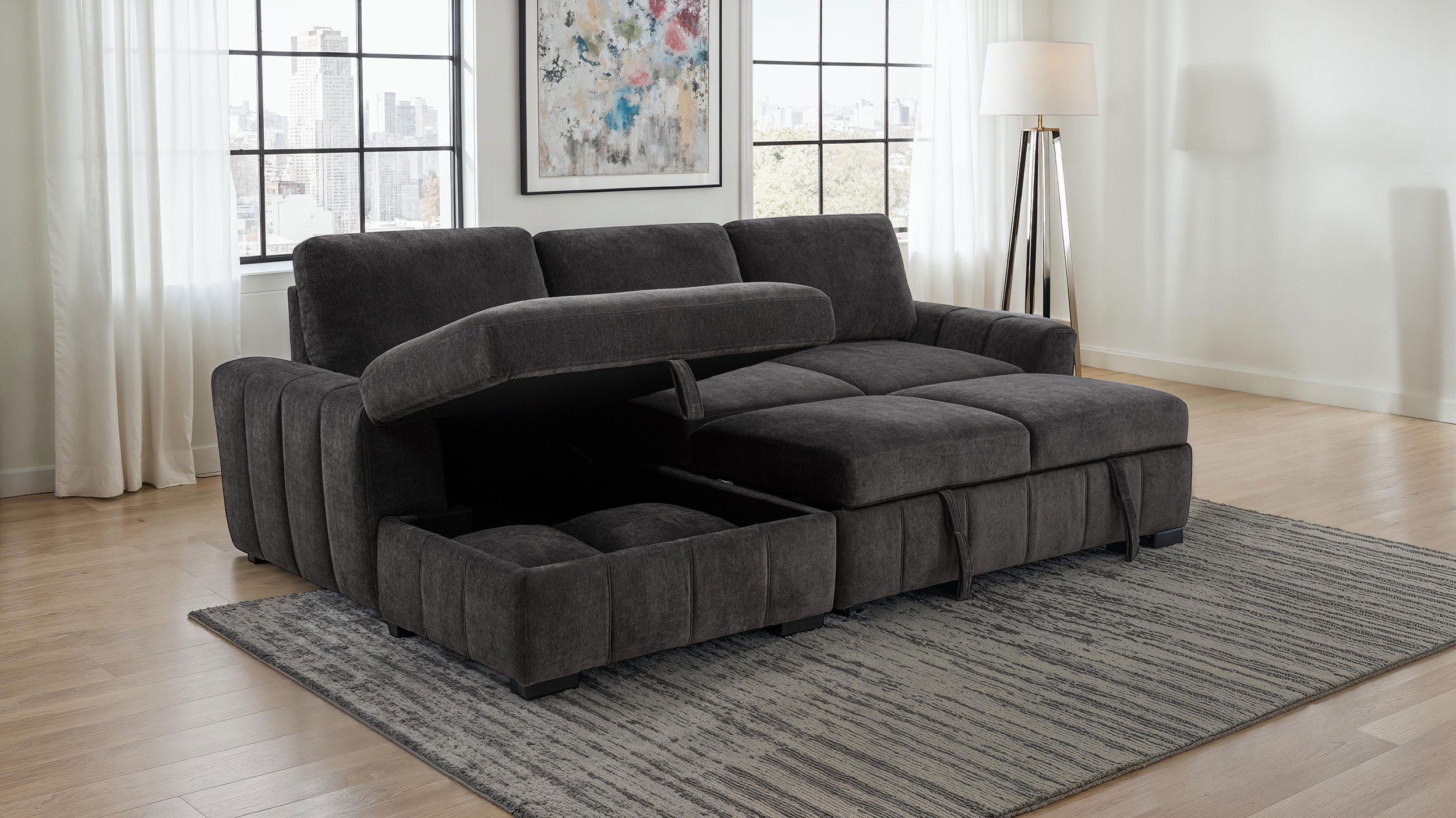Pastrana Upholstered Sleeper Sectional Sofa
