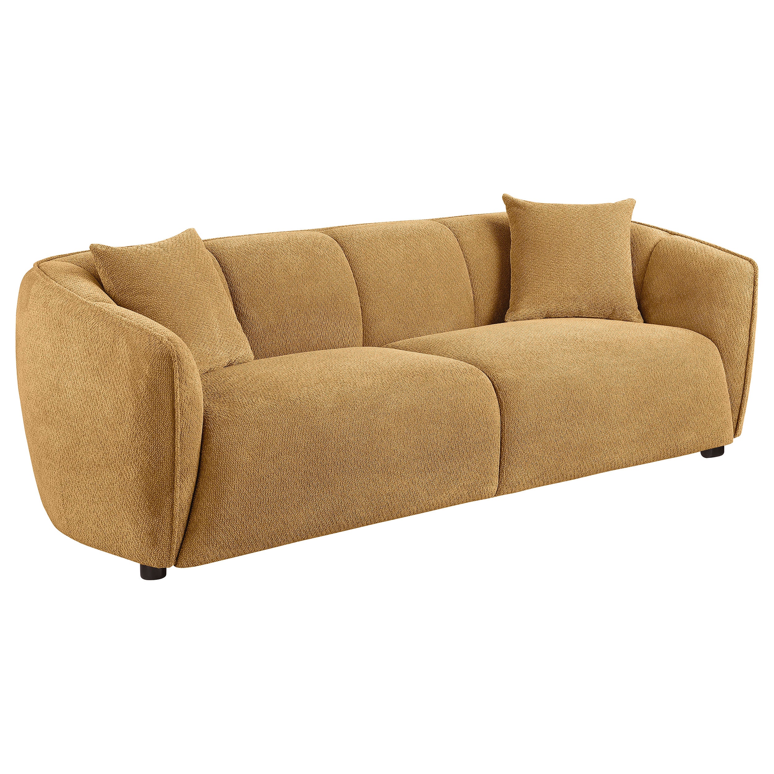 Aleisha Mustard Yellow Fabric 2-Piece Sofa Set