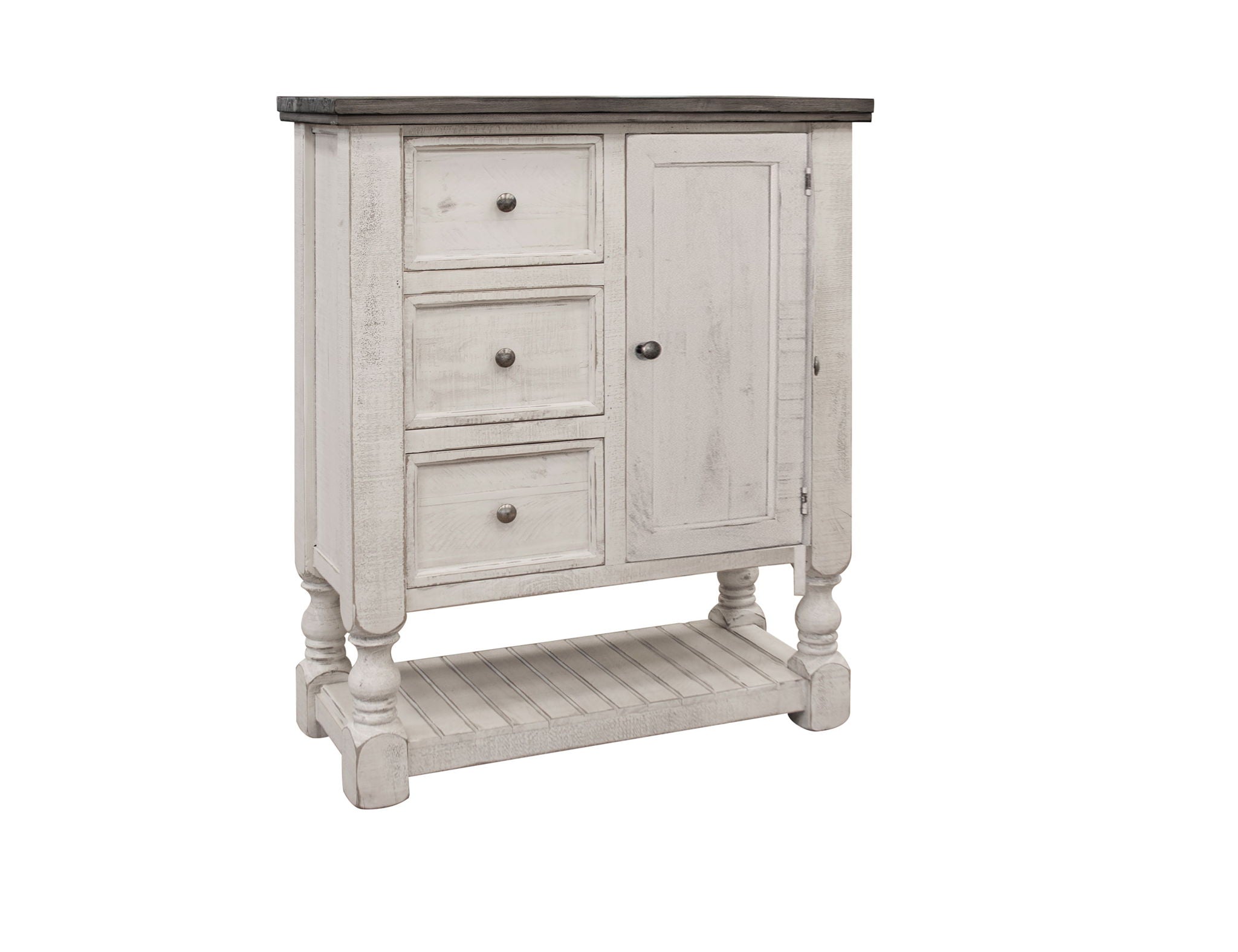 Stone - Chest with 3 Drawers / 1 Door – Antiqued Ivory