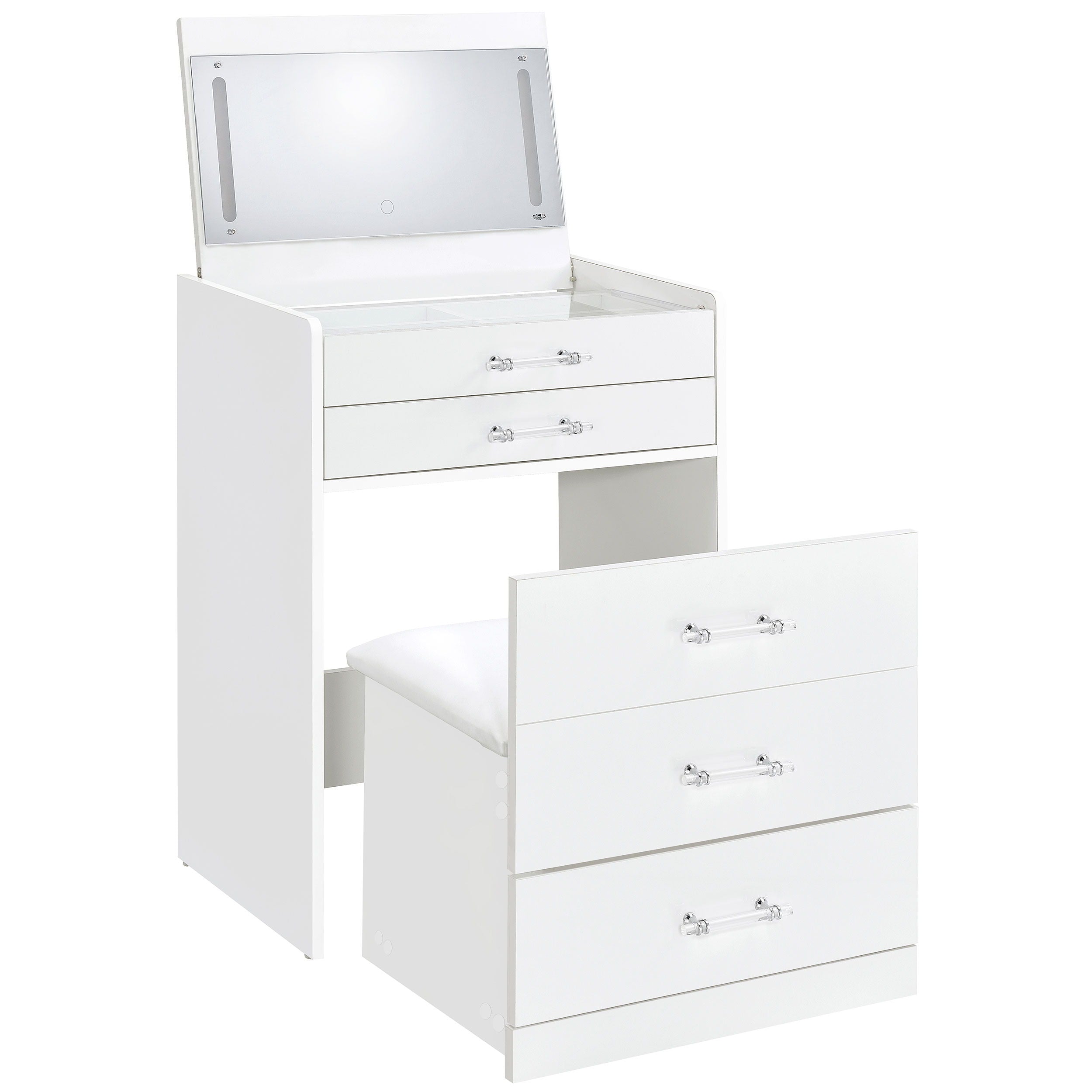 Danbury 3-Drawer Makeup Vanity & Stool Set