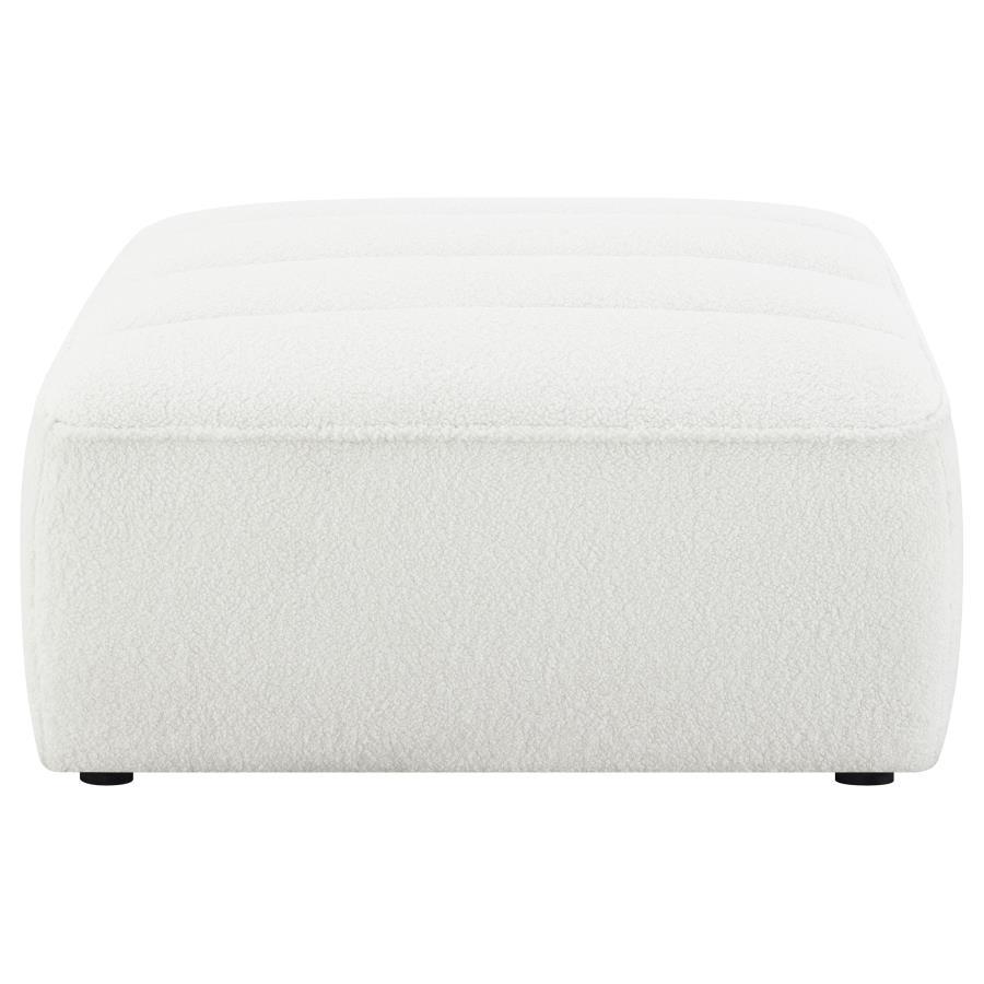 Sunny Square Upholstered Ottoman in Natural or Dark Charcoal
