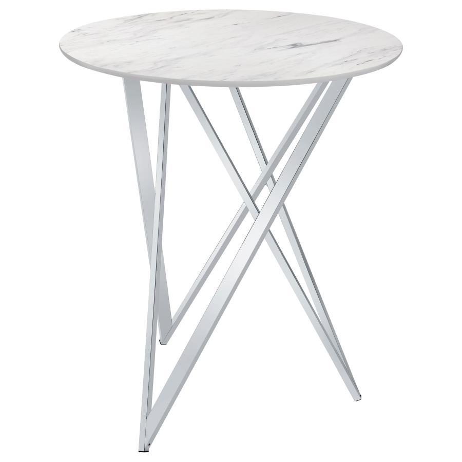 Bexter Round Faux Marble Bistro Bar Table