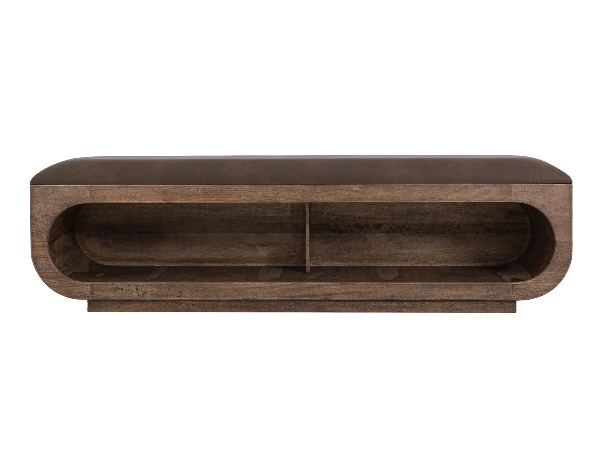 Balam Wooden Bench with Cushioned Seat