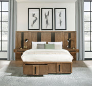 Terrace Wall Panel Storage Bed in Ash Brown