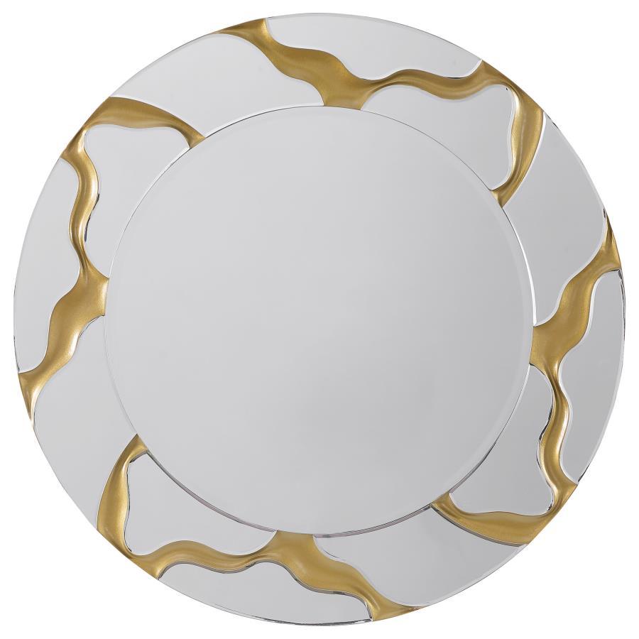 Dorinda - Round Kintsugi Style Wall Mirror
