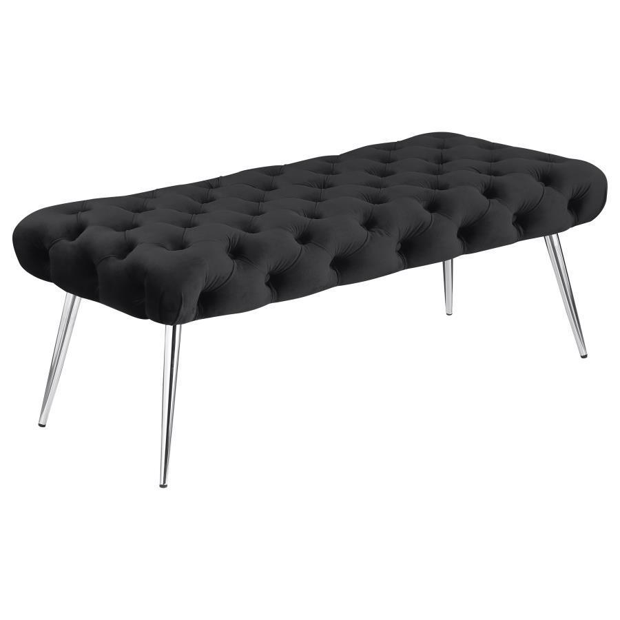 Ella Upholstered Tufted Bench with Metal Legs