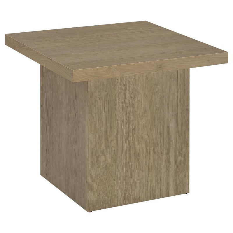 Rustic Mango Wood Square Table with Sturdy Block Base