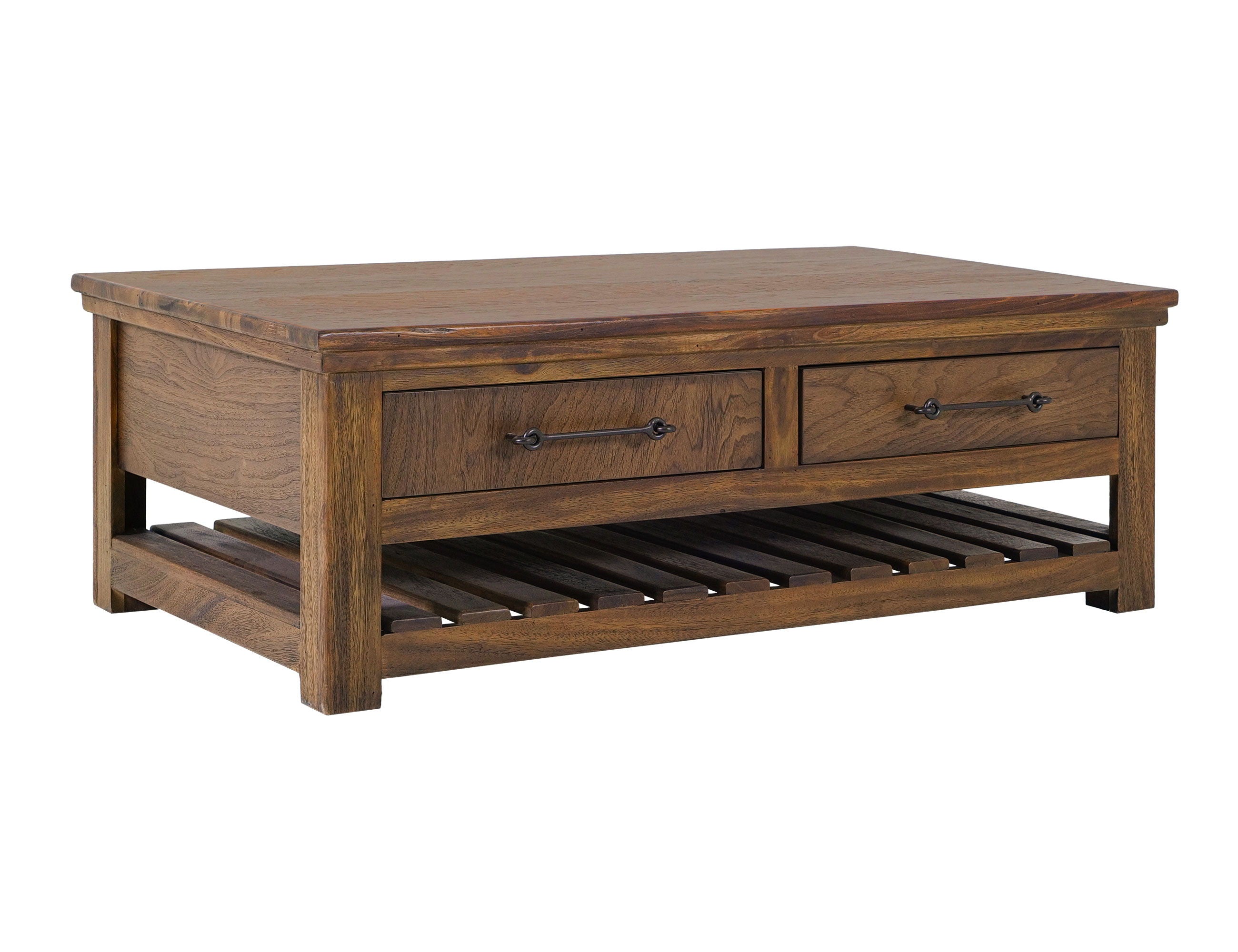 Walnut 4-Drawer Cocktail Table