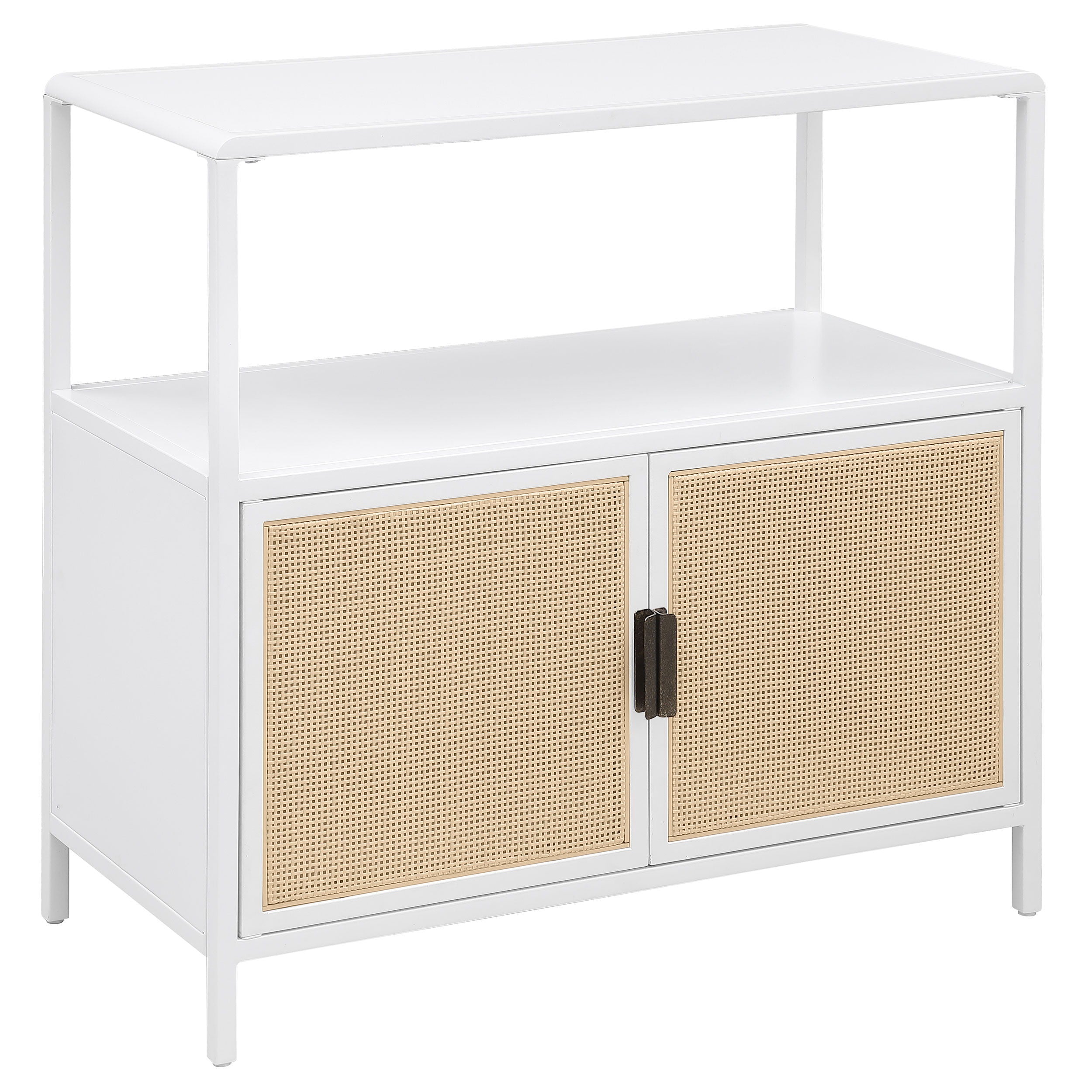 Amherst 2-Door Radio Weave Cane Metal Accent Cabinet