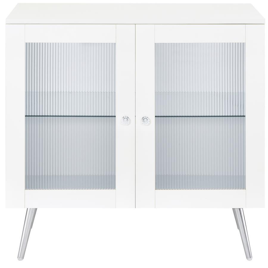 Nieta 2 Door White High Gloss Accent Cabinet