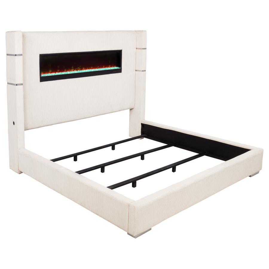 Tisdall Queen Upholstered Fireplace Bed