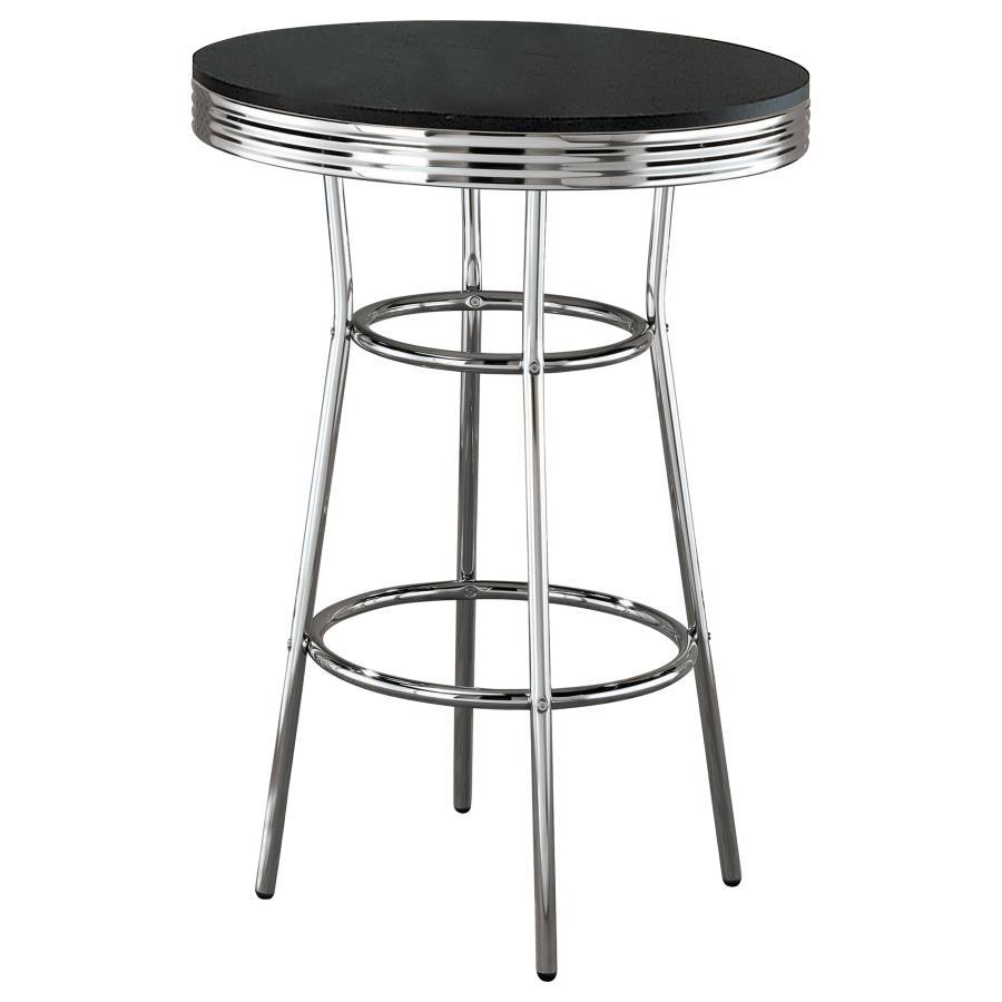 Retro 3-Piece Round 1950s Bistro Pub Bar Table Set