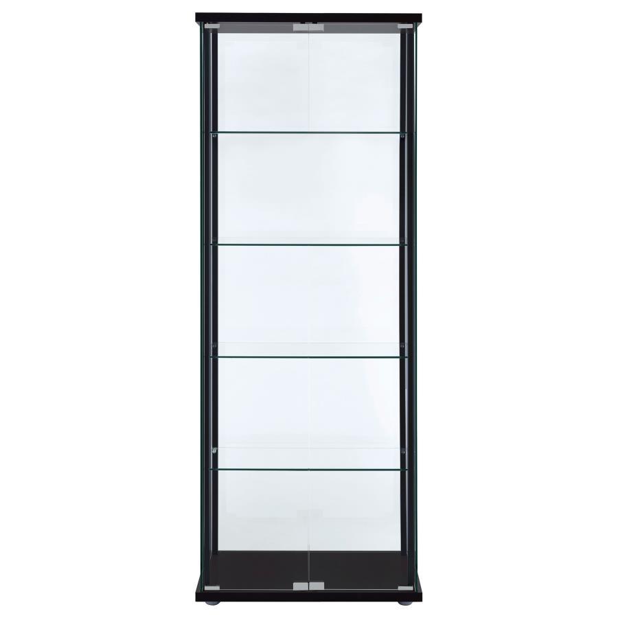 5-Shelf Clear Glass Curio Display Cabinet