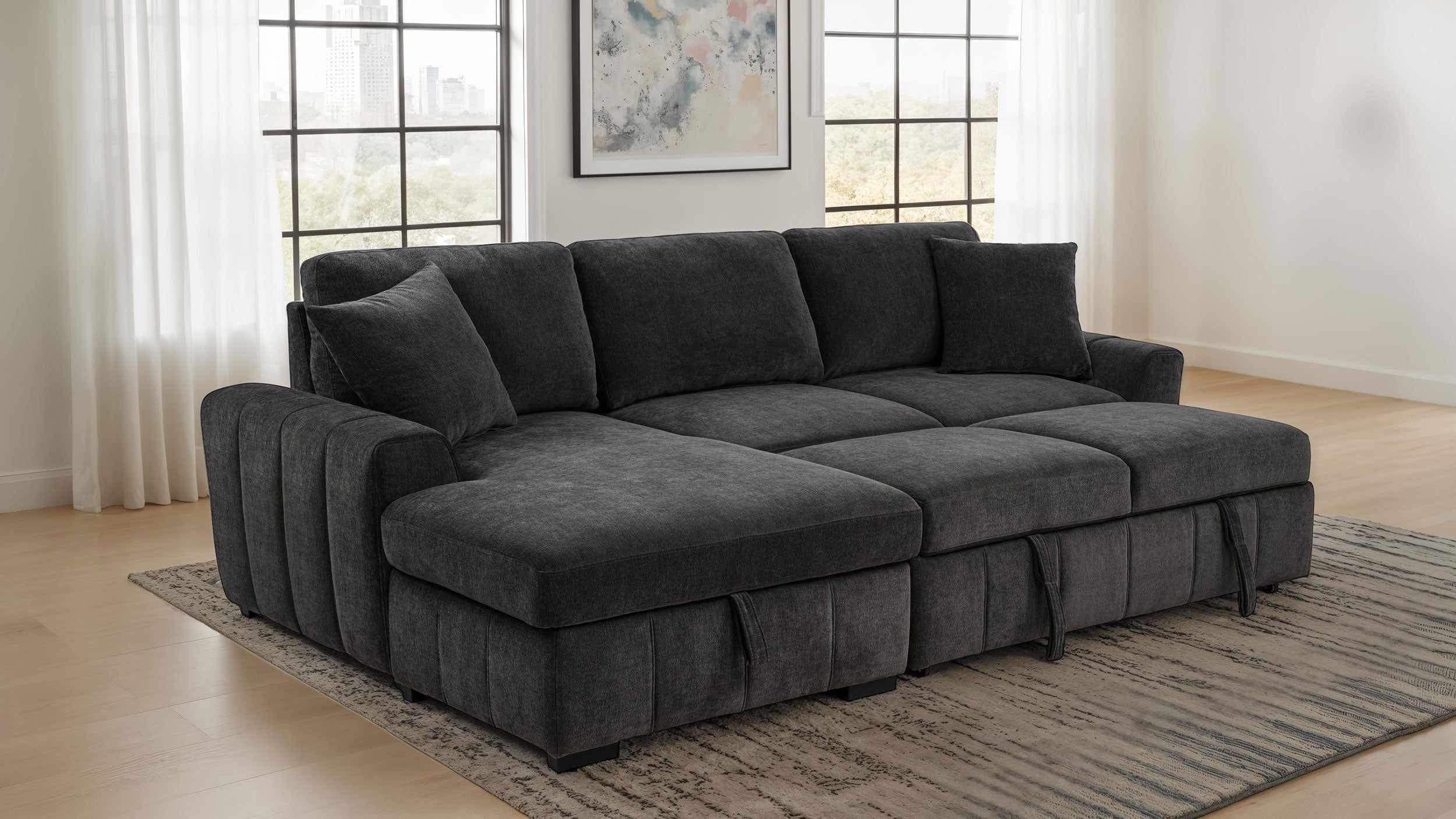 Pastrana Upholstered Sleeper Sectional Sofa