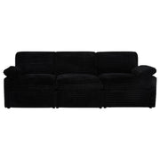 Collins Contemporary 7-Piece Modular Power Reclining Sectional Sofa in Black Corduroy Fabric