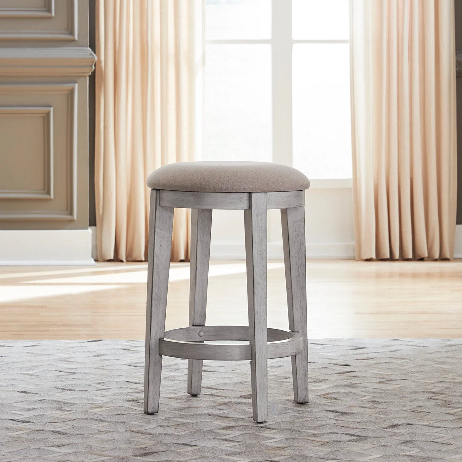 Ocean Isle Upholstered Console Stool with Padded Seat