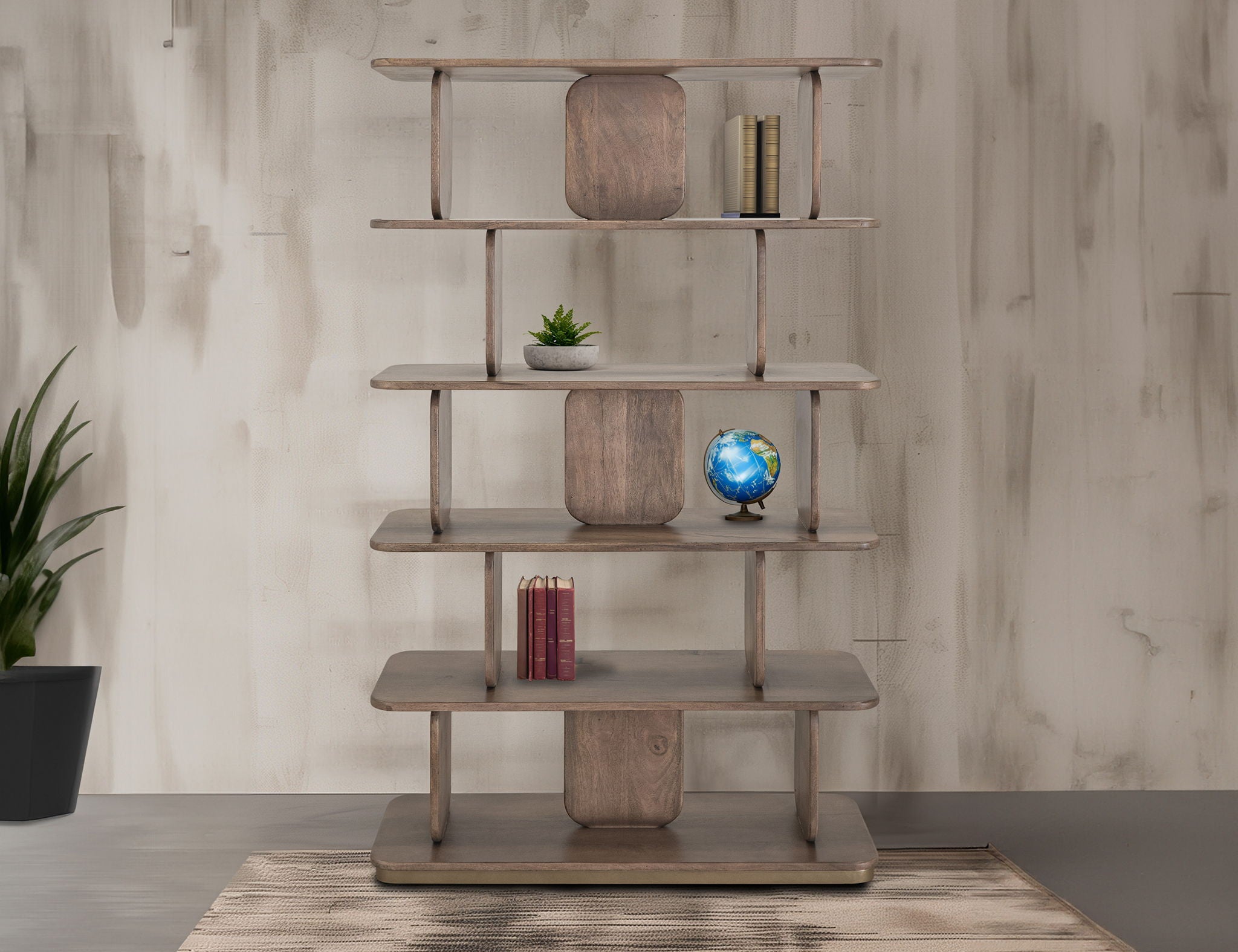 Mezquite 5-Shelf Bookcase – Brown