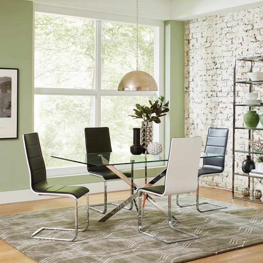 Carmelo Rectangular Glass Top Dining Table