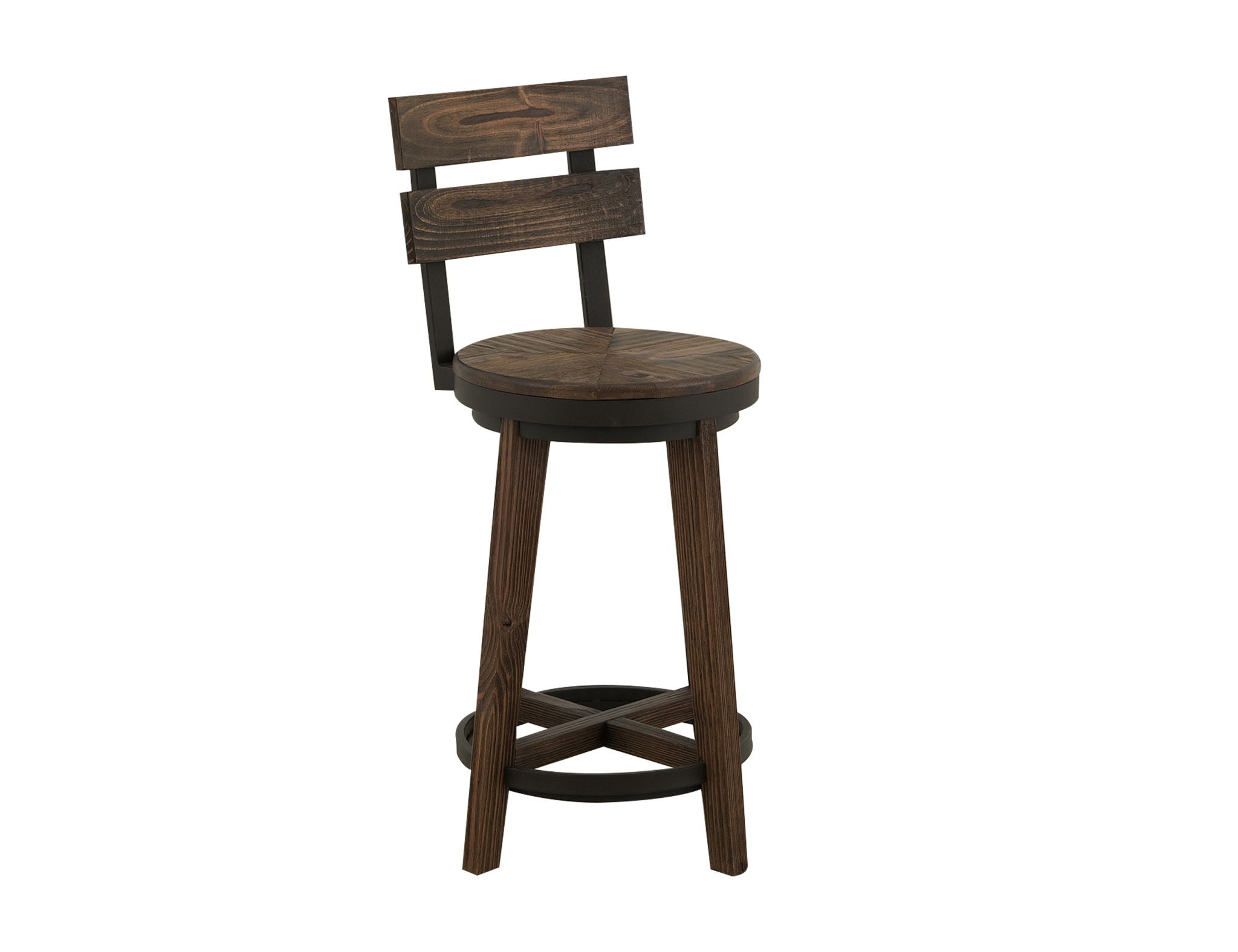 Dutton Barstool Set of 2 with Rustic Wood