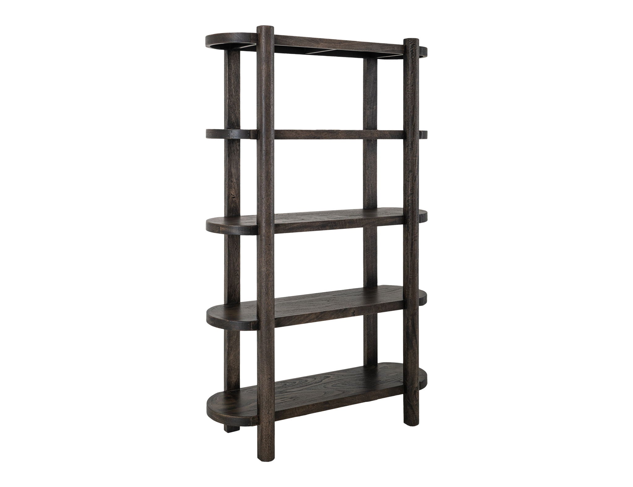 Balam 4-Shelf Bookcase in Oil Black
